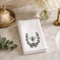 Bee Wreath Fingertip Towel, White Sheared Polyester Front, Cotton Terry Back