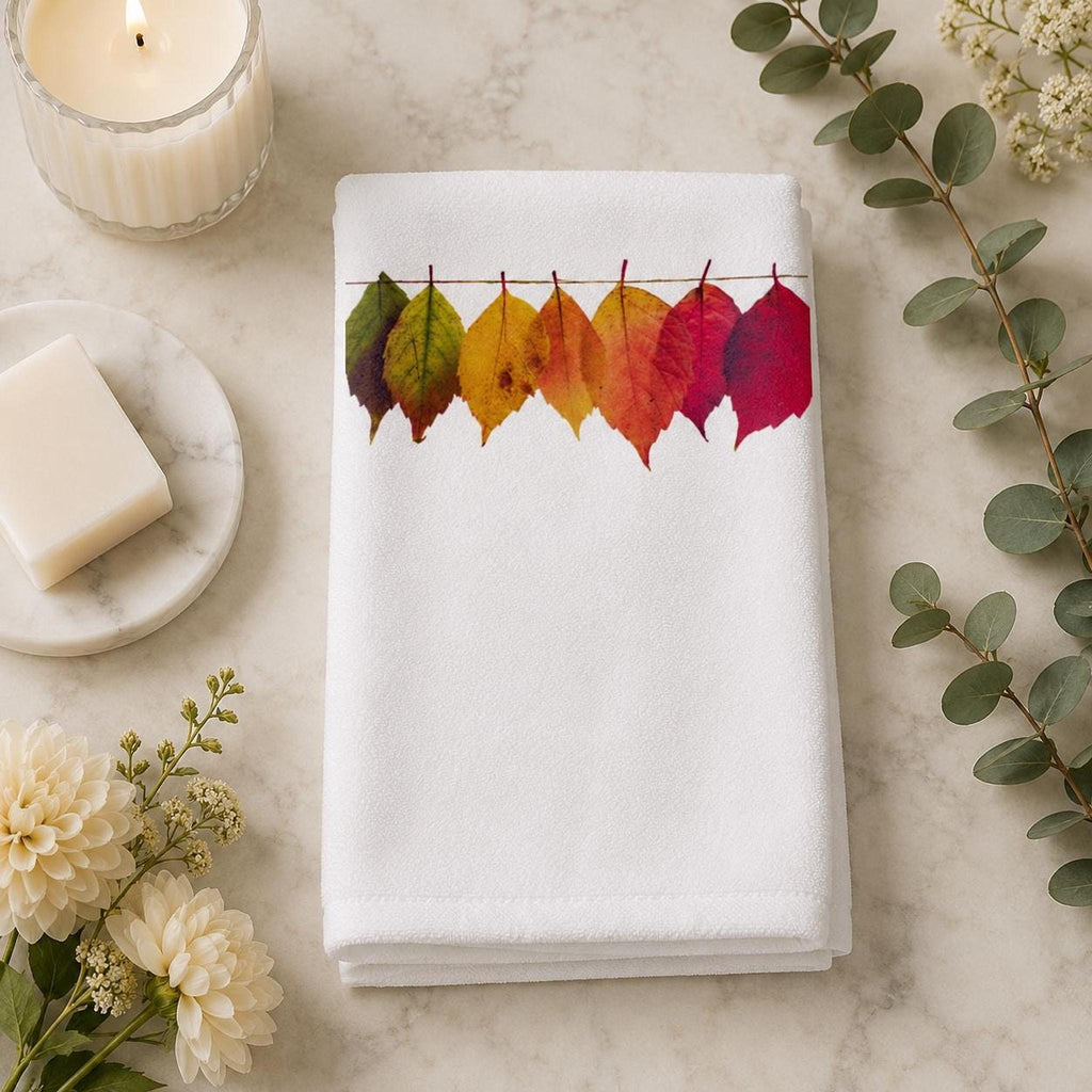 Harvest Bath White Hand Towel, Sheared Polyester Face