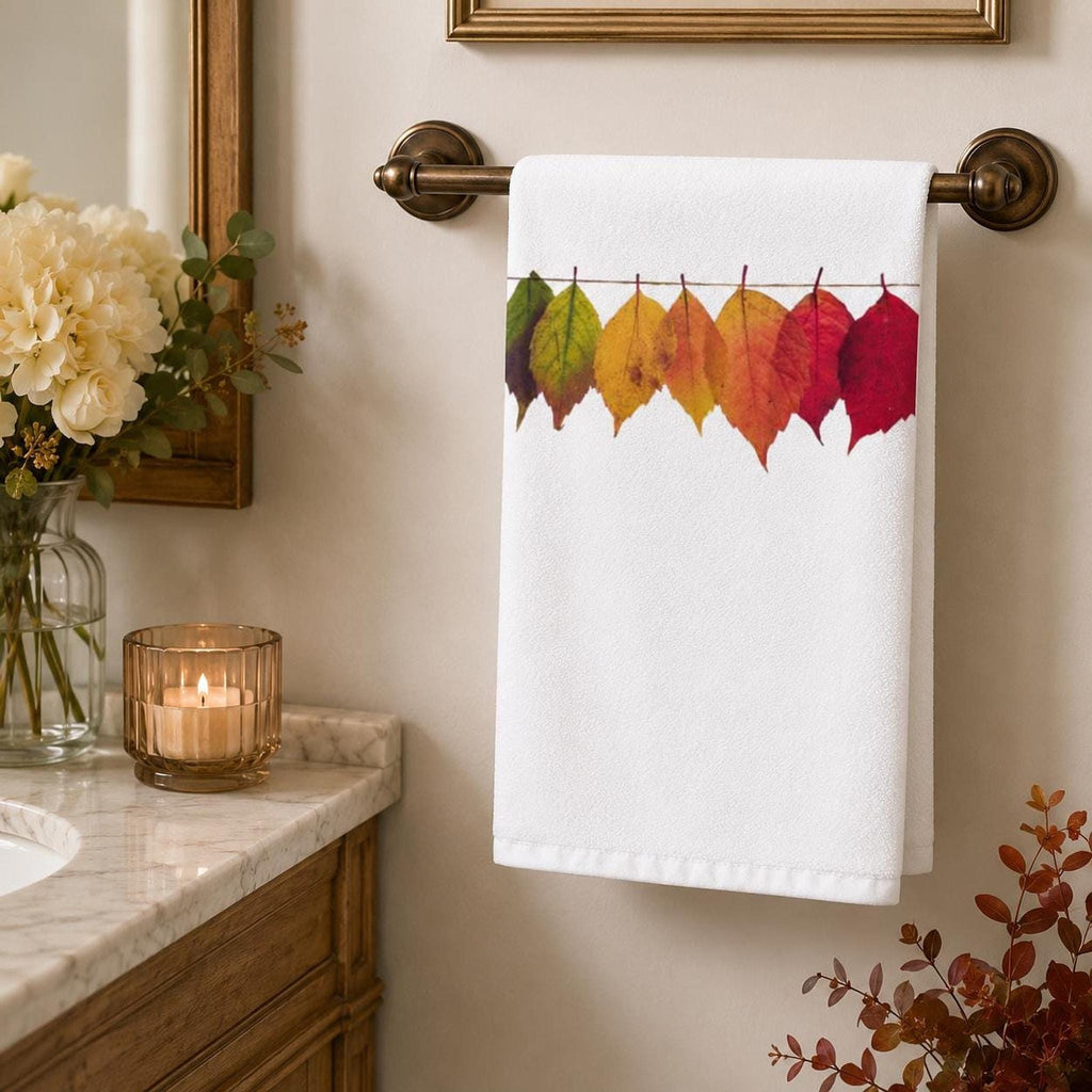 Harvest Bath White Hand Towel, Sheared Polyester Face