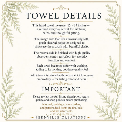 Black Pumpkin Hand Towel, 15 × 25 Inch Sheared Polyester Front, Cotton Terrycloth Back