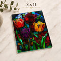 Tulip Cutting Board, Tempered Glass Floral Serving Surface