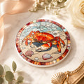 Crab Ceramic Coaster, Coastal Beach Decor, Nautical Ocean Accent, Seafood Lover Gift