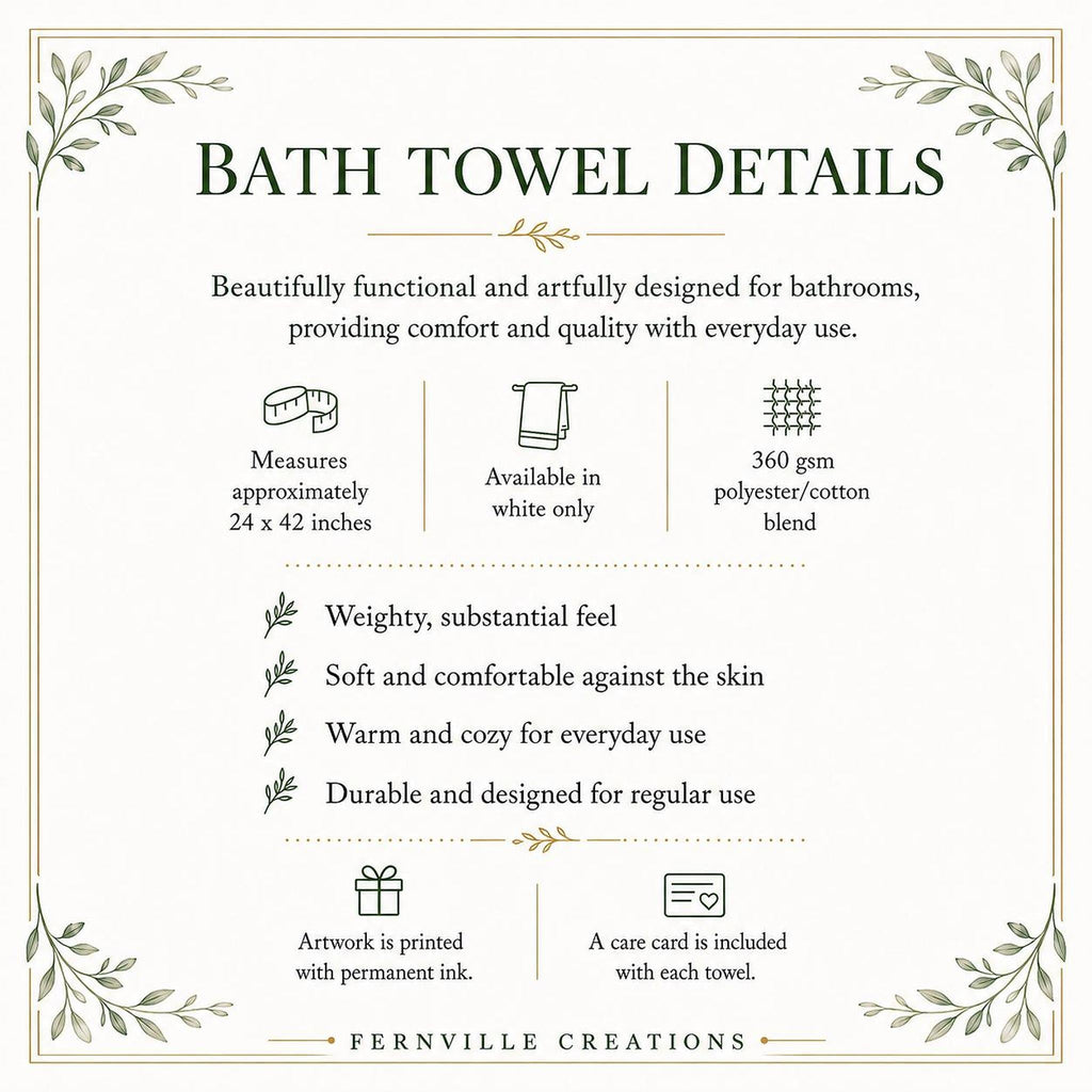 Christmas Holly Bath Towel, Watercolor Berry Bathroom Decor, Holiday Guest Towel, Winter Spa Gift