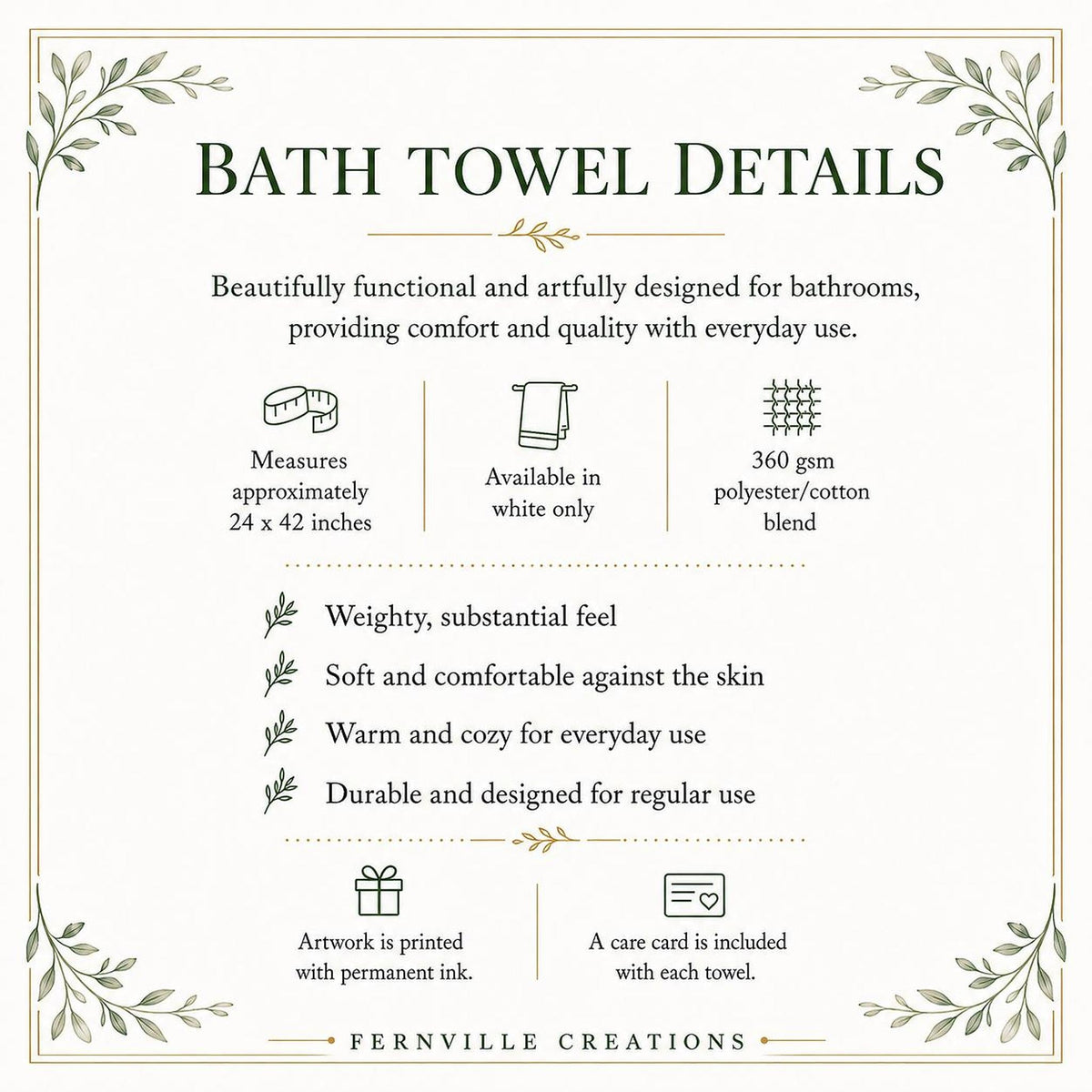 Christmas Holly Bath Towel, Watercolor Berry Bathroom Decor, Holiday Guest Towel, Winter Spa Gift