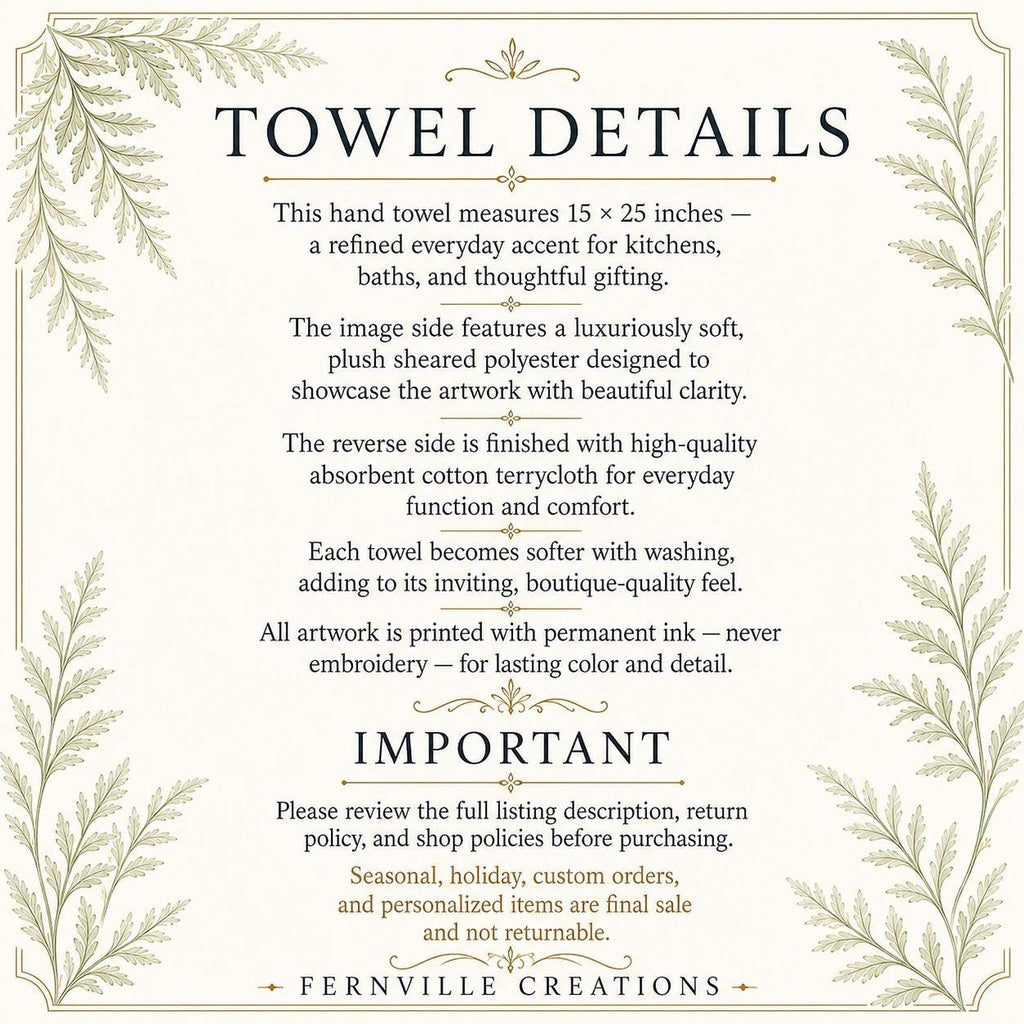 Peony Hand Towel, Pink Botanical Design, Sheared Polyester Front, 15 × 25 Inches