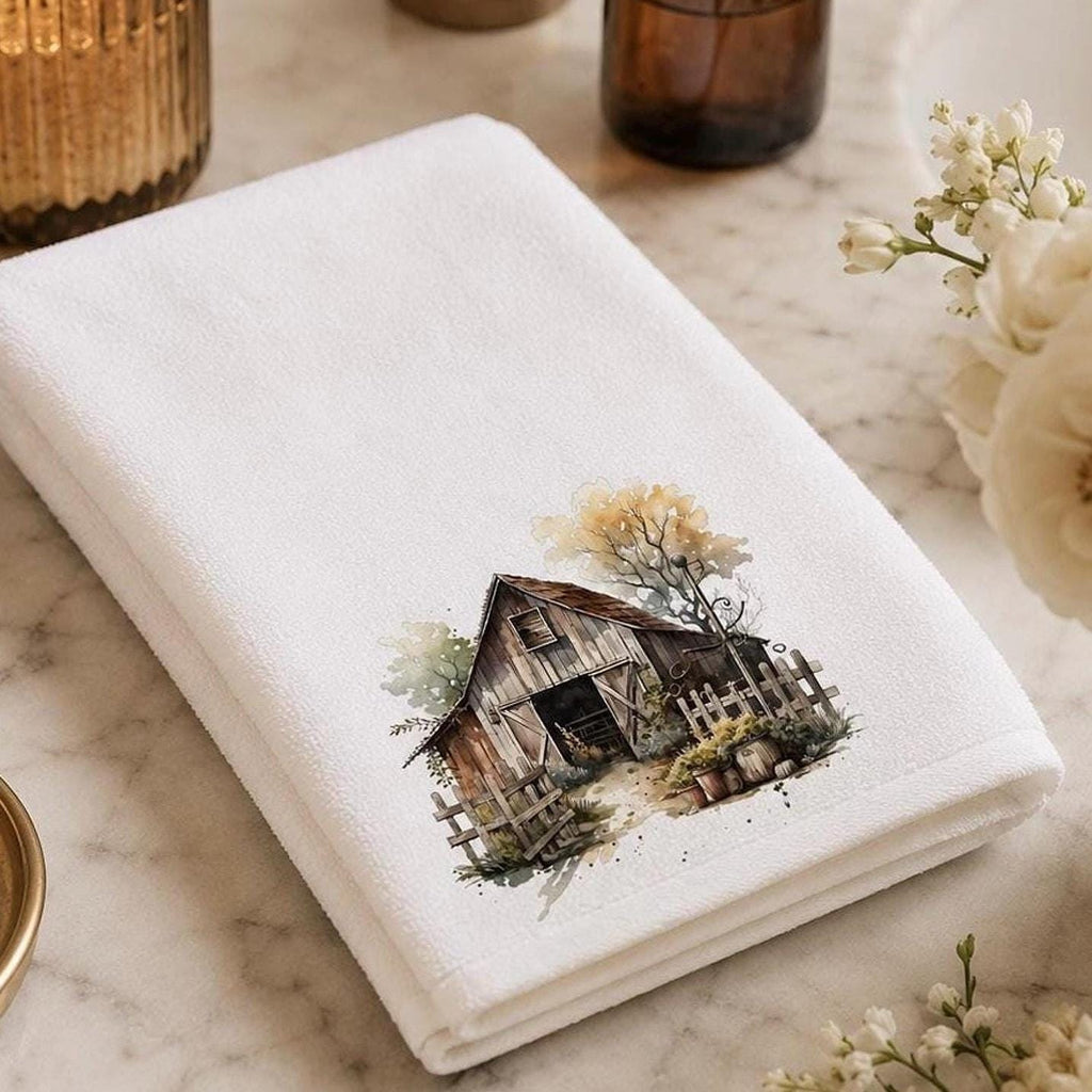 Rustic Barn Towel, Farmhouse Fingertip for Cozy Decor