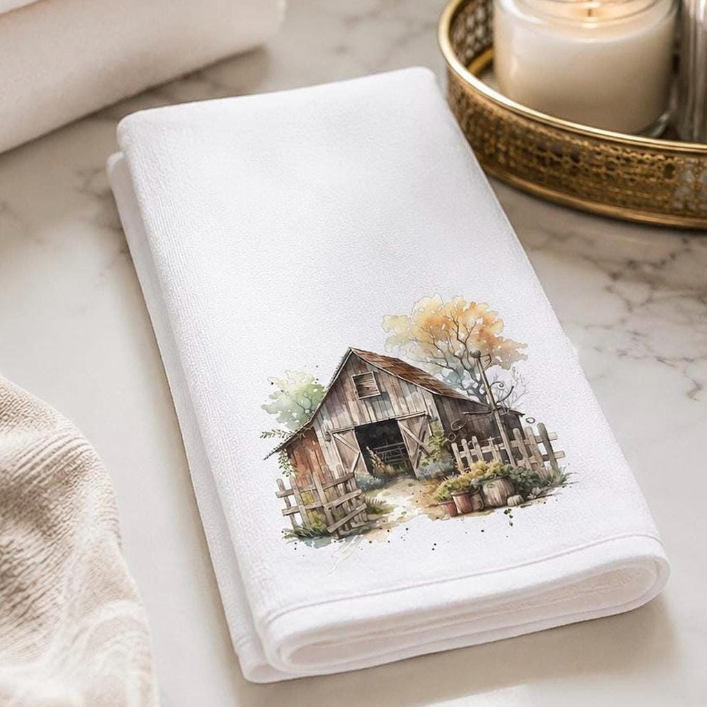 Rustic Barn Towel, Farmhouse Fingertip for Cozy Decor