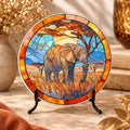 Elephant Coaster, Ceramic Safari Decor with Glossy or Matte Finish