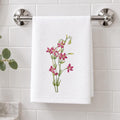 Floral Hand Towel, Pink Wildflower 15 × 25 Inch Powder Room Decor