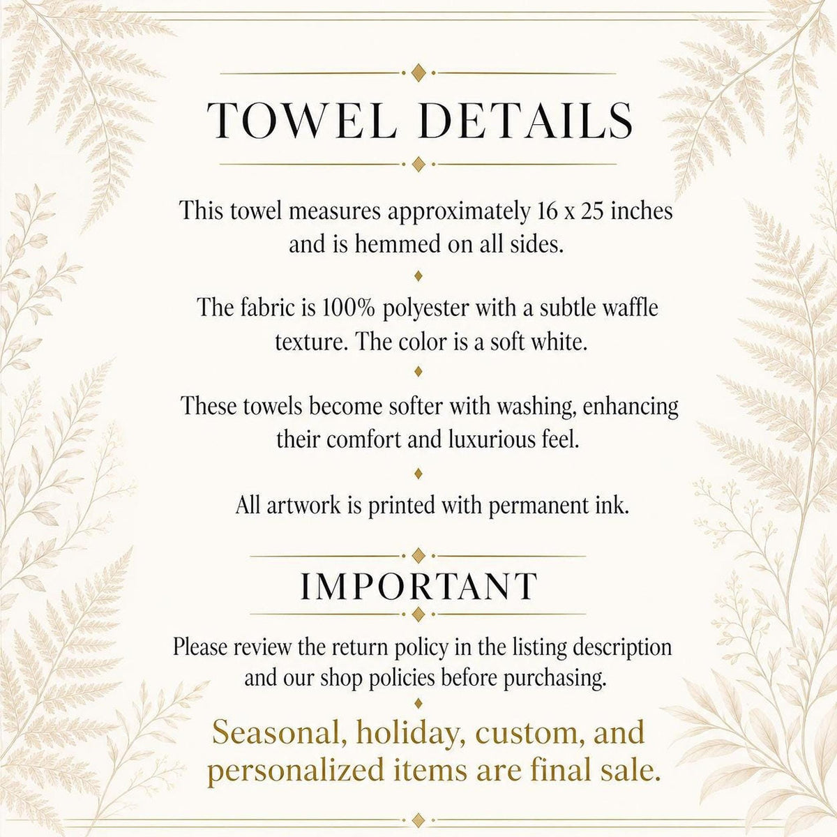 Farmhouse Towel, White Waffle-Weave Kitchen Textile with Floral Cowboy Boots