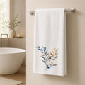 Botanical Bath Towel, White 24 × 42-Inch Watercolor Branch Design