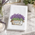 Guest Bath Towel, Lavender Flower Design, 11x18 Cotton Blend