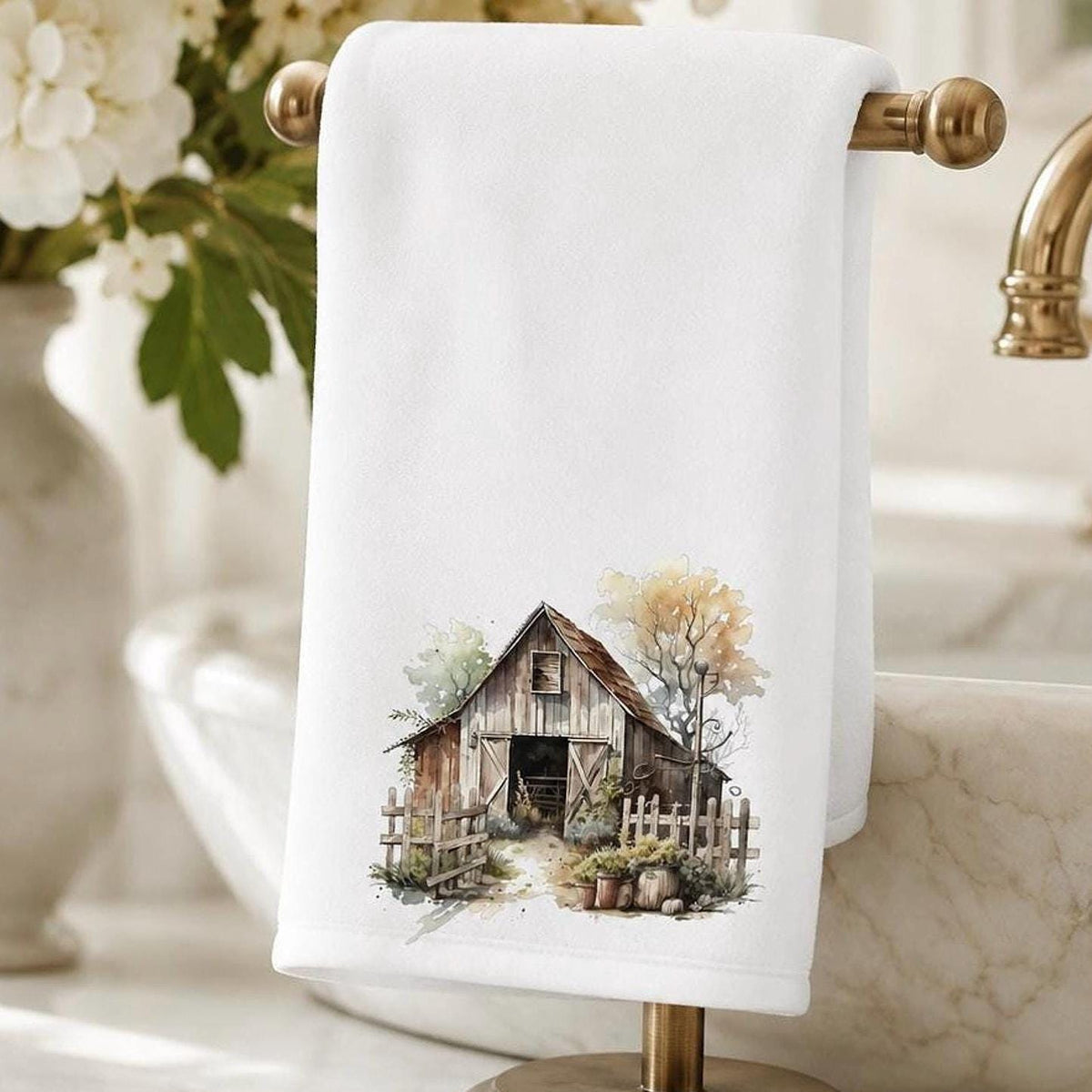 Rustic Barn Towel, Farmhouse Fingertip for Cozy Decor