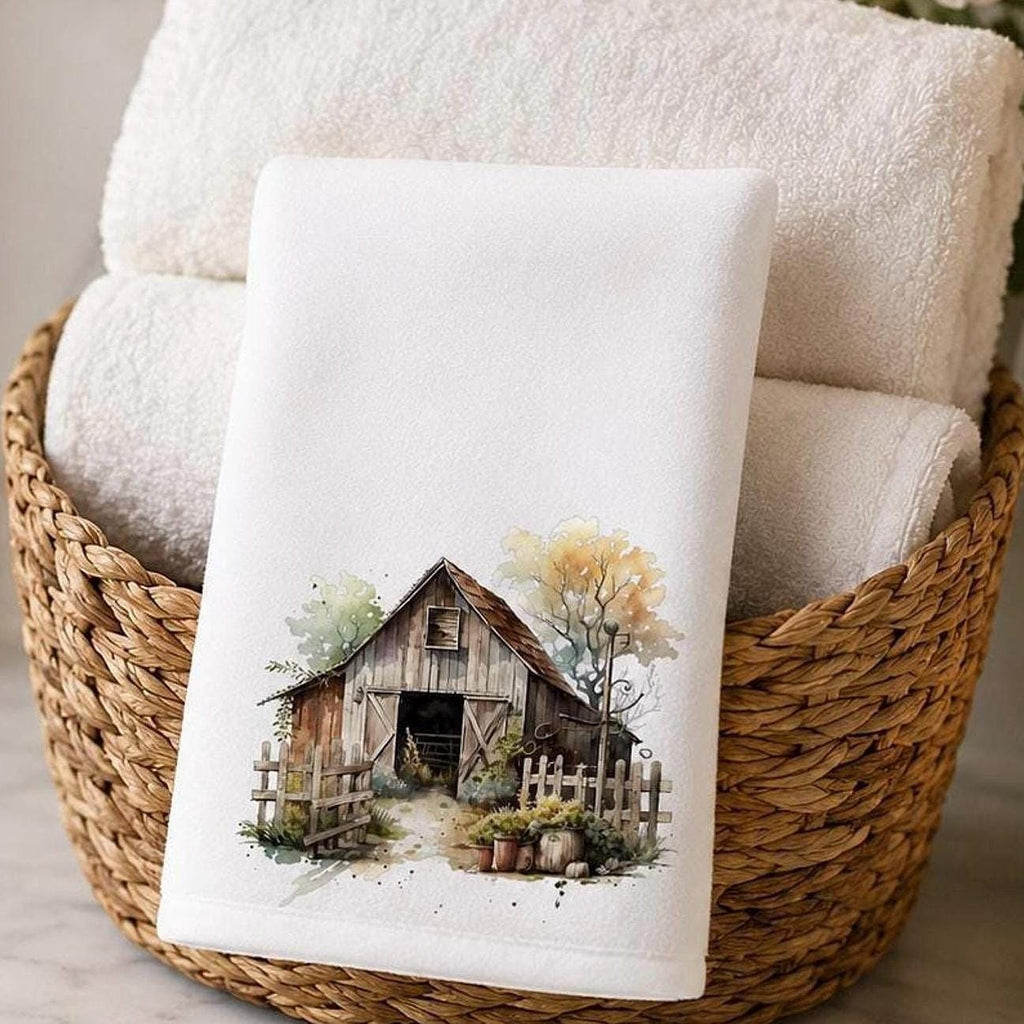 Rustic Barn Towel, Farmhouse Fingertip for Cozy Decor