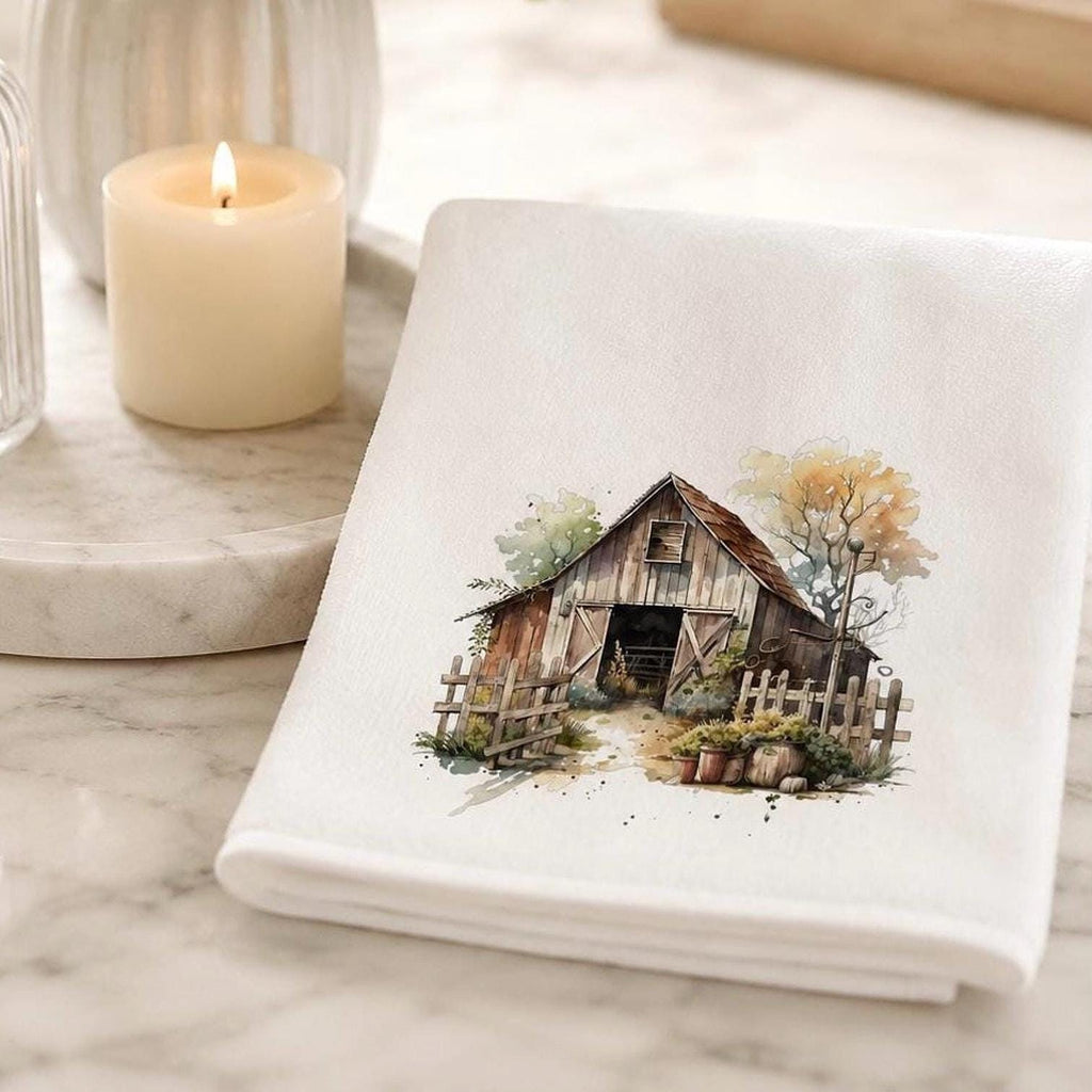 Rustic Barn Towel, Farmhouse Fingertip for Cozy Decor