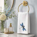 Blue Dragonfly Hand Towel, 15 x 25 Inch With Sheared Polyester Front