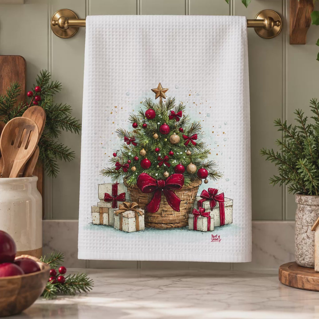 Christmas Tree Waffle Kitchen Towel